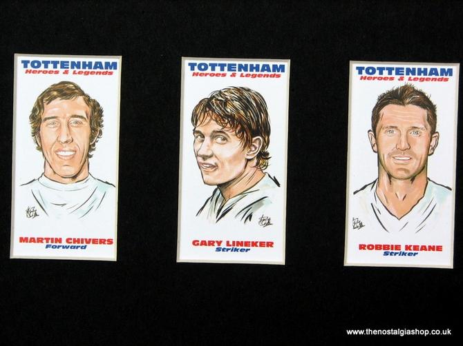 Tottenham Hotspur. Spurs Heroes and Legends. Mounted Football Card Set.