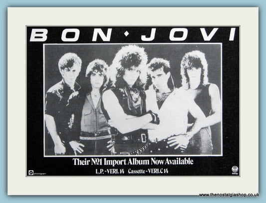 Bon Jovi No 1 Import Album 1984 Original Advert (ref AD3260)