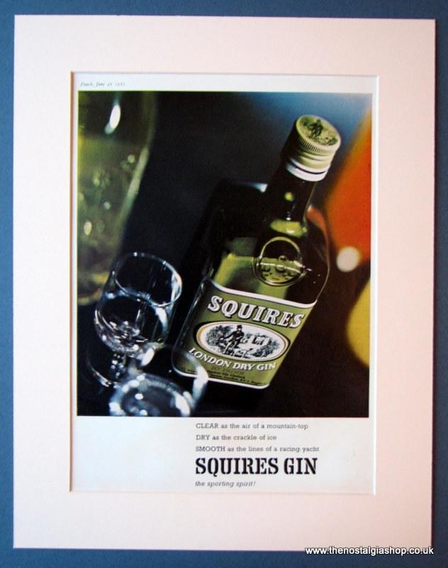 Squires London Dry Gin. Set of 2 Original adverts 1963 & 66 (ref AD1179)