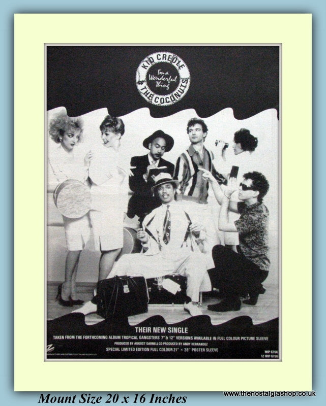 Kid Creole And The Coconuts I'm A Wonderful Thing Original Advert 1982 (ref AD9301)