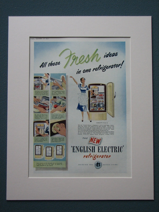 English Electric Refrigerator 1951 Original advert (ref AD827)