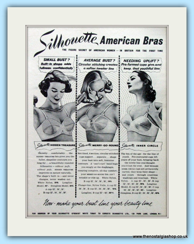 Silhouette American Bras. Original Advert 1954 (ref AD4747)
