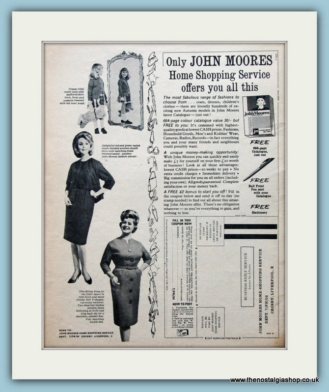John Moores Home Shopping Catalogue 1965 Original Advert (ref AD4546)
