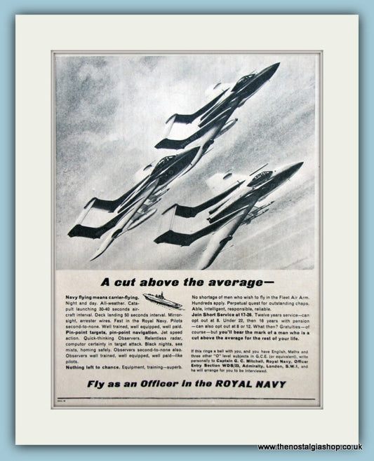 Royal Navy Flying Officers. Set of 2 Original Adverts 1960's (ref AD6068)