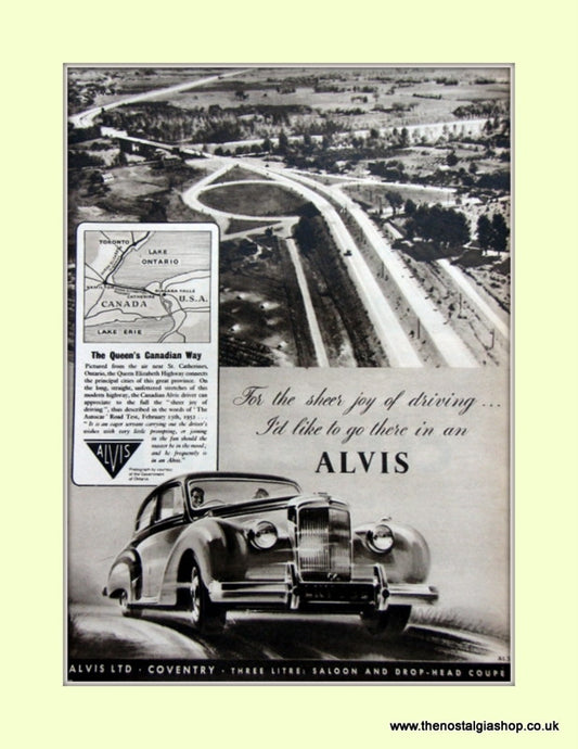 Alvis Canadian Way Original Advert 1953 (ref AD6628)