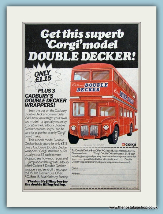 Corgi Double Decker Bus. Original Advert 1980 (ref AD2625)