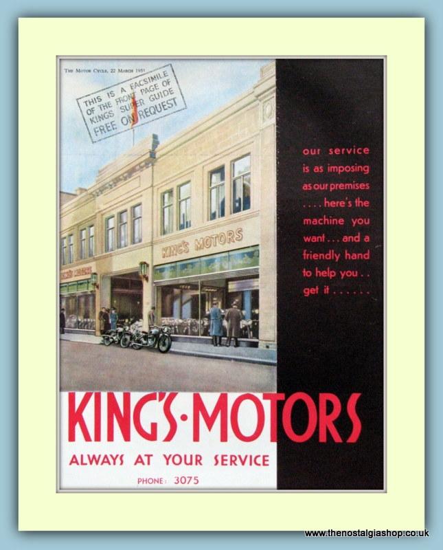 King's Motors. New Road, Oxford. Set Of 2 Original Adverts 1951 (ref AD6588)