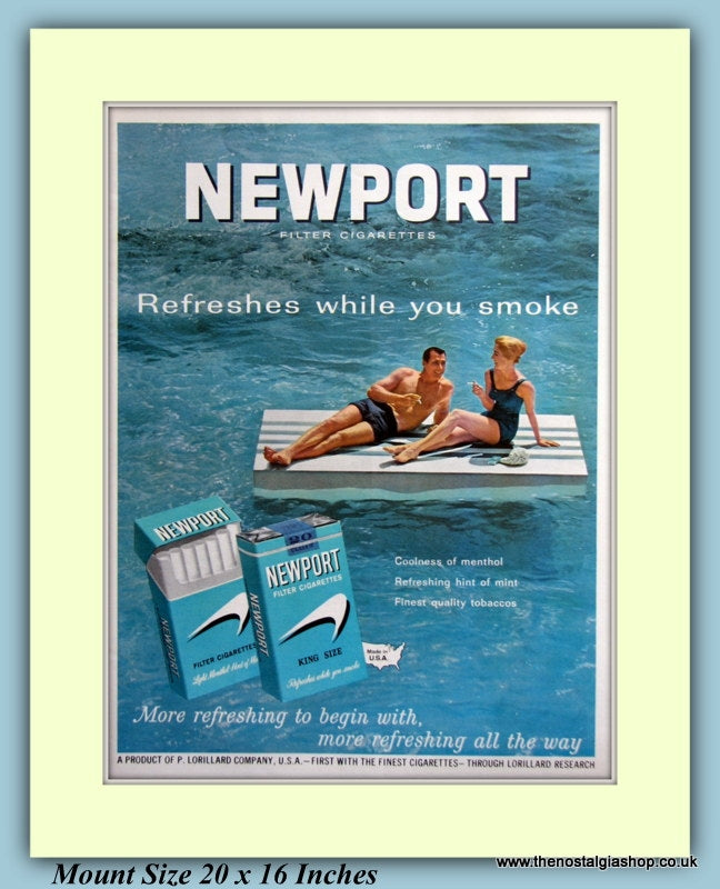 Newport Menthol Cigarettes Original Advert 1963 (ref AD9432)