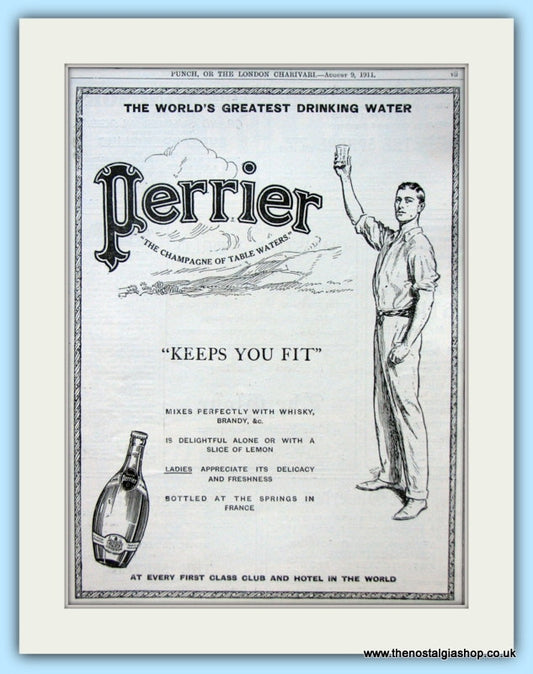 Perrier Keeps You Fit. Original Advert 1911 (ref AD4856)