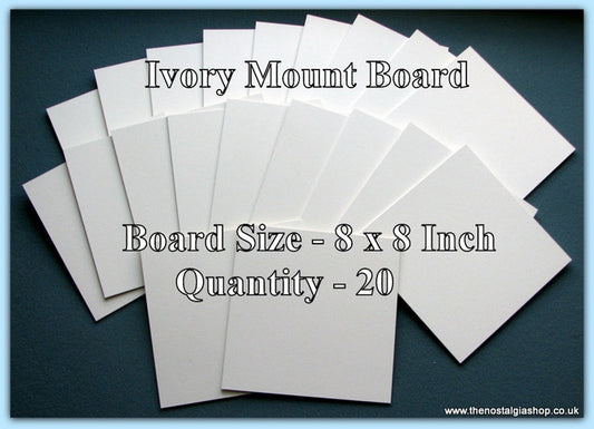 Mount Board. Ivory. Size 8 x 8 Inch. Quantity 20 Sheets