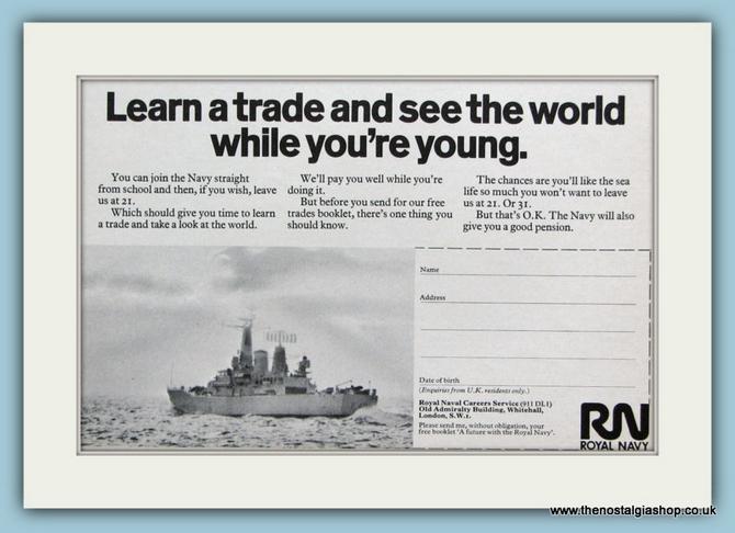 Royal Navy, Learn a Trade. Set of 2 Original Adverts 1968 (ref AD6060)