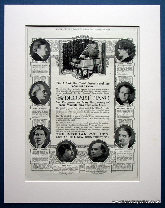 Duo - Art Piano. Original advert 1924 (ref AD1026)