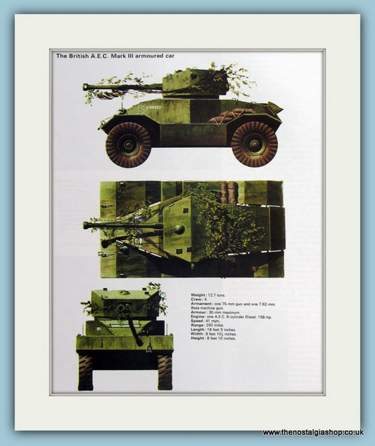 British A.E.C. Mark III Armoured Car Print (ref PR479)