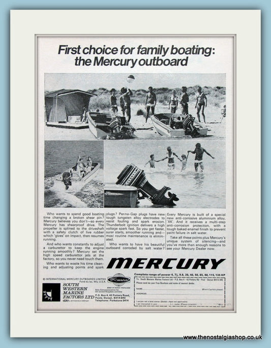 Mercury Outboard Power Boat 1970 Original Advert (ref AD2336)