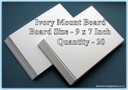Mount Board. Ivory. Size 9 x 7 Inch. Quantity 20 Sheets.