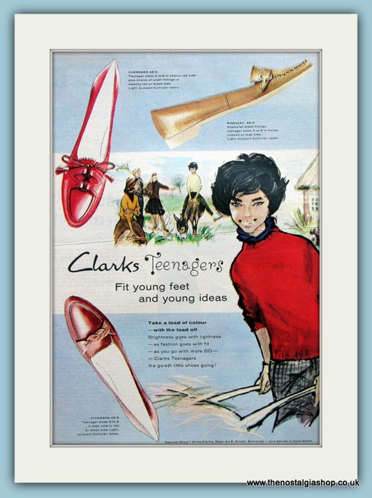 Clarks Teenagers Shoes. Original Advert 1959 (ref AD3552)