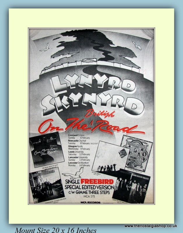 Lynyrd Skynyrd On The Road Tour Original Advert 1977 (ref AD9101)