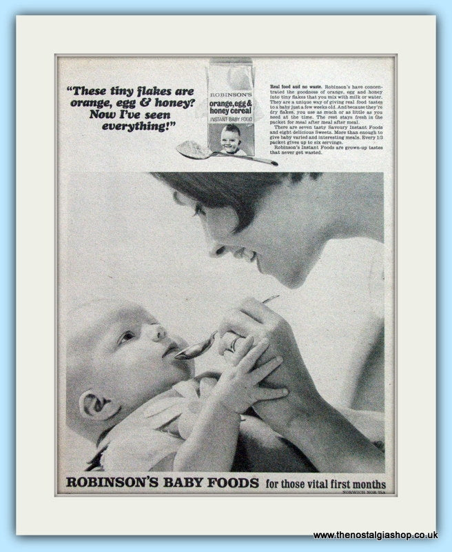 Robinson's Baby Food Original Advert 1967 (ref AD4913)