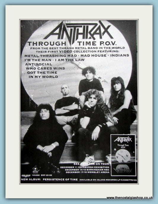 Anthrax Through Time P.O.V 1990 Original Advert (ref AD3046)