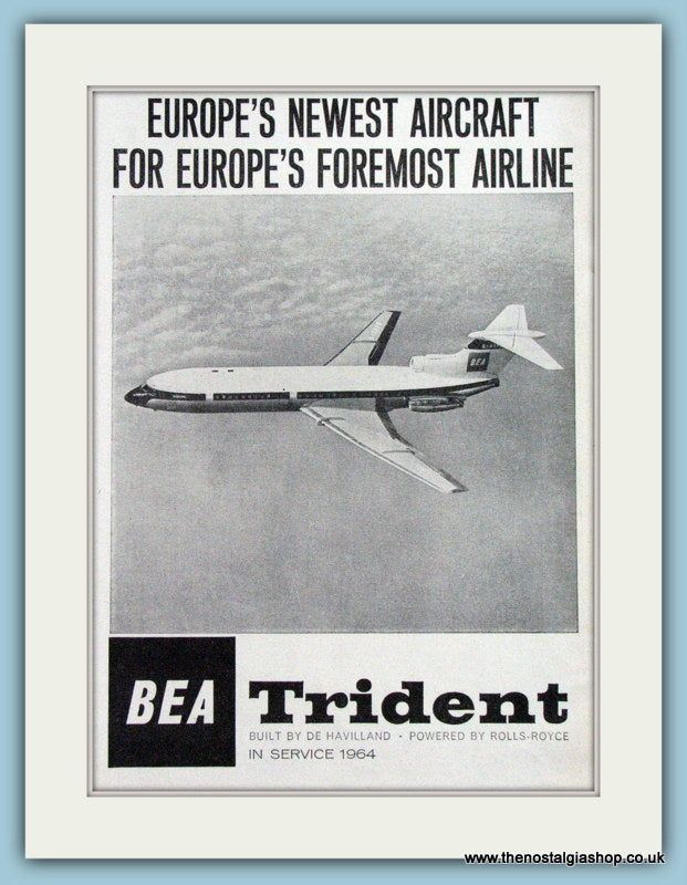 Trident BEA De Havilland Original Advert 1963 (ref AD4279)
