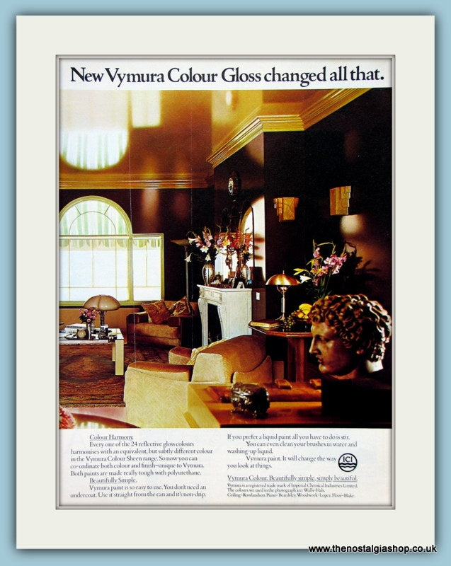 Vymura Colour Gloss. ICI. Original Advert 1975 (ref AD2531)