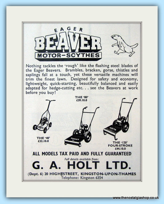 Eager Beaver Motor Scythes. Original Advert 1960 (ref AD4654)