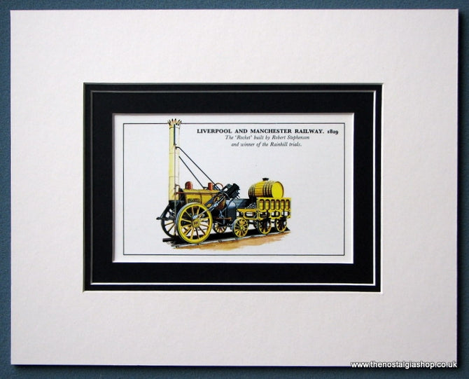 'Rocket' By Robert Stephenson Liverpool And Manchester Railway Mounted Print (ref SP12)