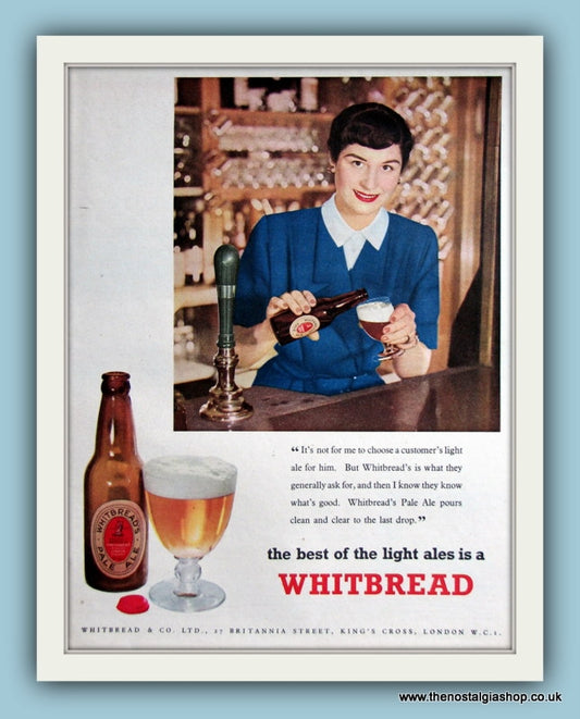 Whitbread Light Ale. Original Advert 1952 (ref AD8029)