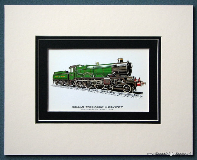 Great Western Railway 'Caerphilly Castle' Mounted Print (ref SP39)