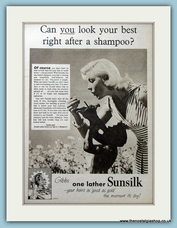 Sunsilk Shampoo original Advert 1955 (ref AD4346)