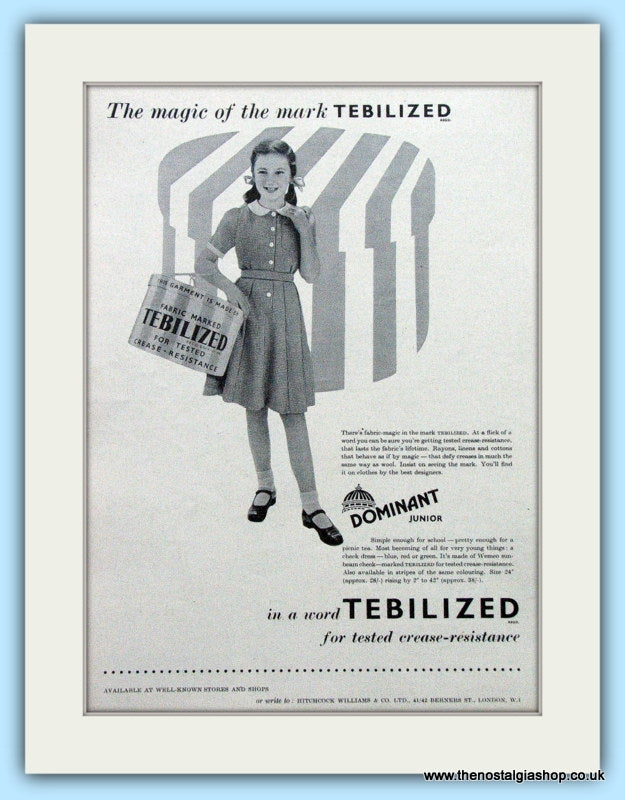 Tebilized. Original Advert 1954 (ref AD4741)