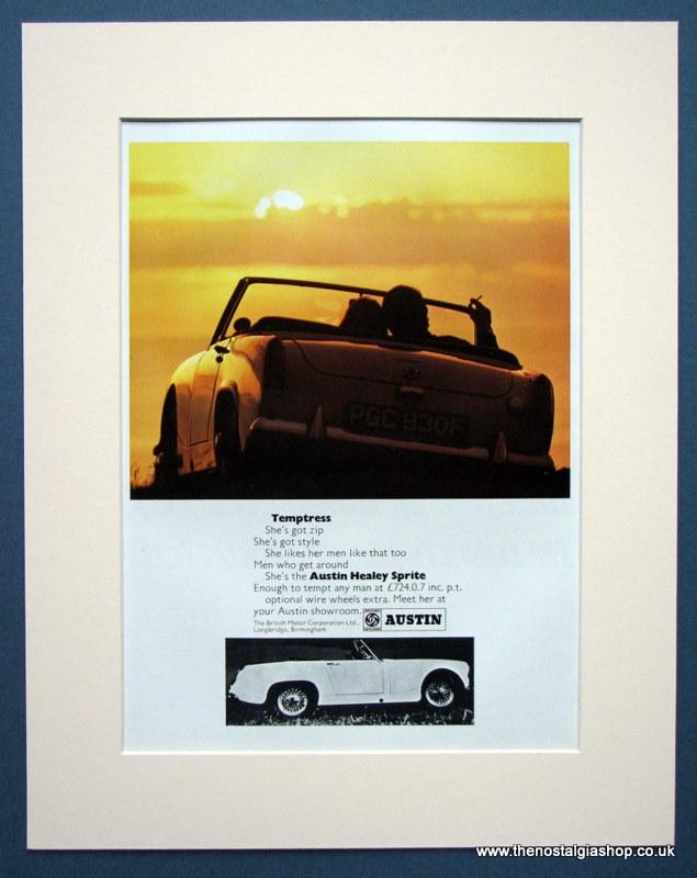 Austin Healey Sprite. Set of 2 Original adverts 1968 (ref AD1389)