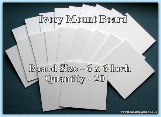 Mount Board. Ivory. Size 6 x 6 Inch. Quantity 20 Sheets