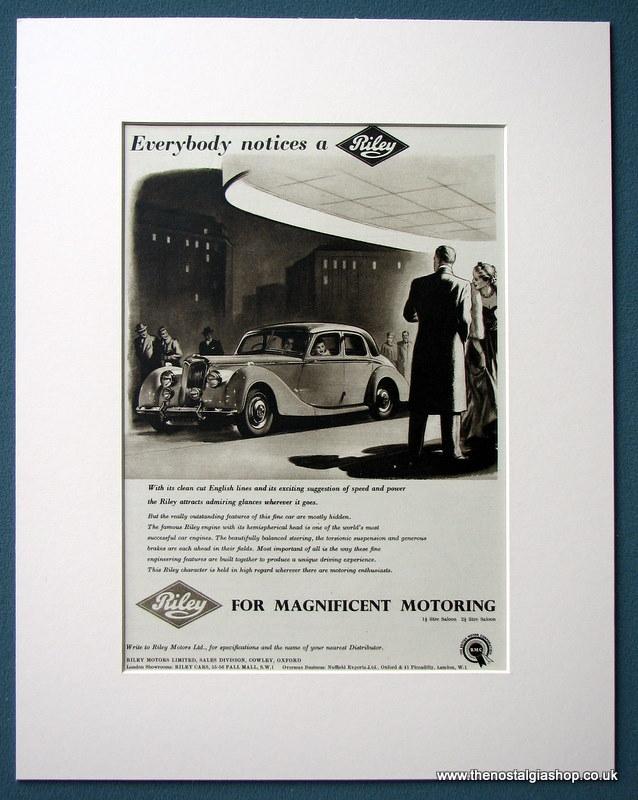 Riley 1.5 Litre Saloon Set Of 2 Original Adverts 1954 (ref AD1211)