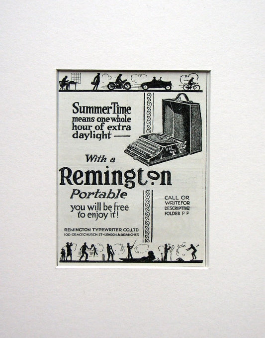 Remington Portable Typewriter. Original advert 1924 (ref AD1561)