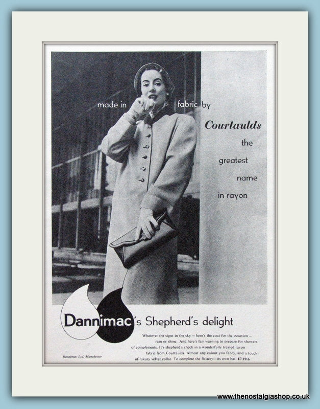 Dannimac Courtaulds Original Advert 1955 (ref AD4293)