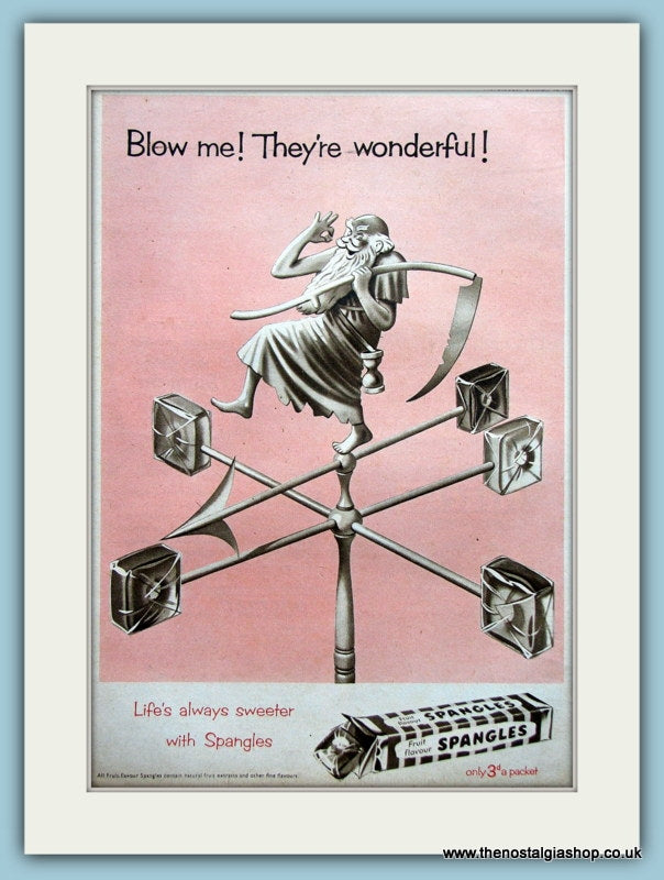 Spangles Sweets. Original Advert 1954 (ref AD3563)