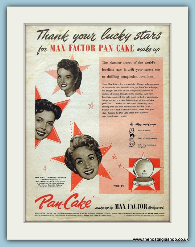 Max Factor Pan Cake Make Up. Original Advert 1955 (ref AD3610)