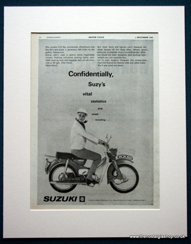 Suzuki 50cc Motorcycle. Original advert 1965 (ref Ad1226)
