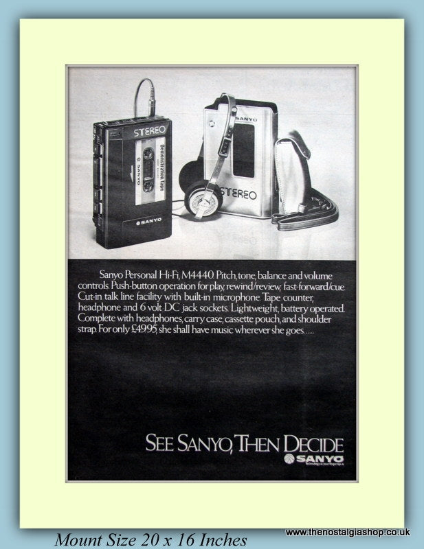 Sanyo Personal HiFi M4440 Original Advert 1981 (ref AD9149)