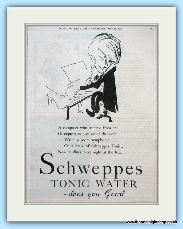 Schweppes. Set of 2 Original Adverts 1935 (ref AD4953)