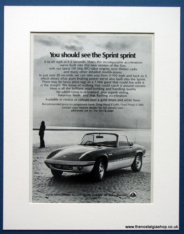 Lotus Elan Sprint 1971 Original Advert (ref AD1669)