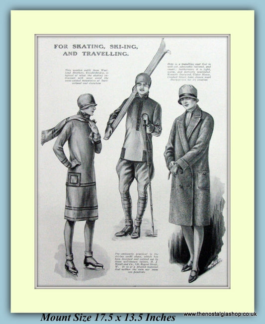 Ski-ing fashions And Travelling Original Advert 1927 (ref AD9246)