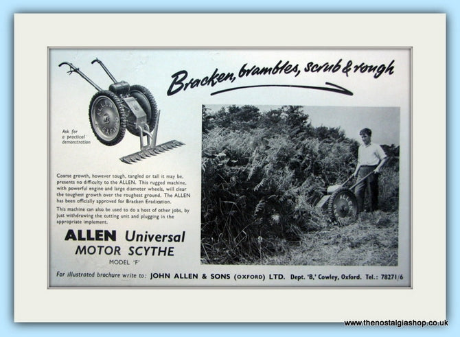 Allen Motor Scythe. Original Advert 1961 (ref AD4642)