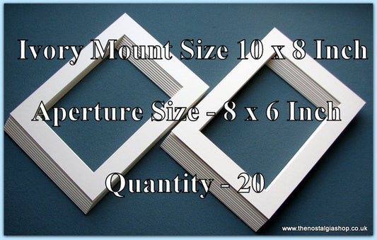 Mounts. Ivory, Size 10 x 8 Inch. Quantity 20 Mounts.