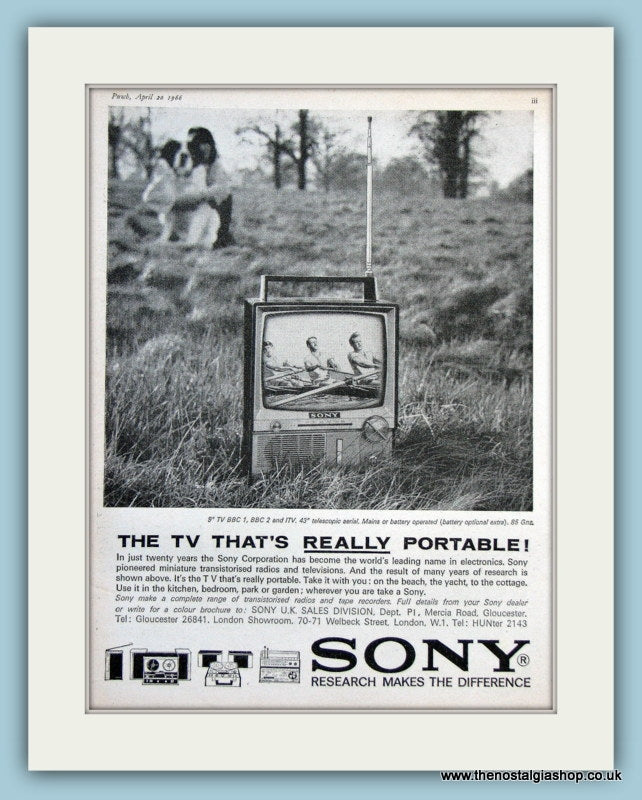 Sony Portable TV Original Advert 1966 (ref AD3023)