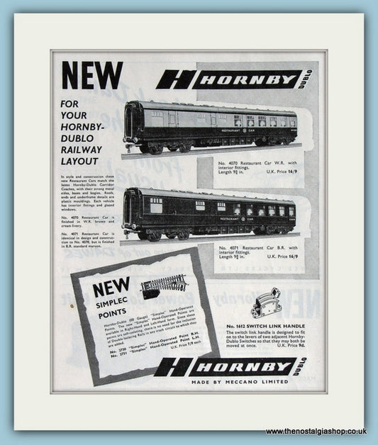 Hornby Dublo Railway Coaches 1963 Original Advert (ref AD2845)