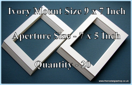 Mounts. Ivory, Size 9 x 7 Inch. Quantity 20 Mounts.