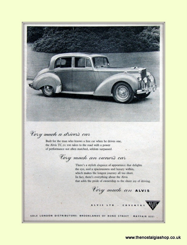 Alvis TC. 21/100 Original Advert 1955 (ref AD6637)