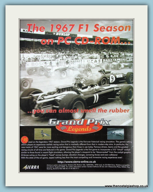 Grand Prix Legends F1 Original Advert 1998 (ref AD4019)